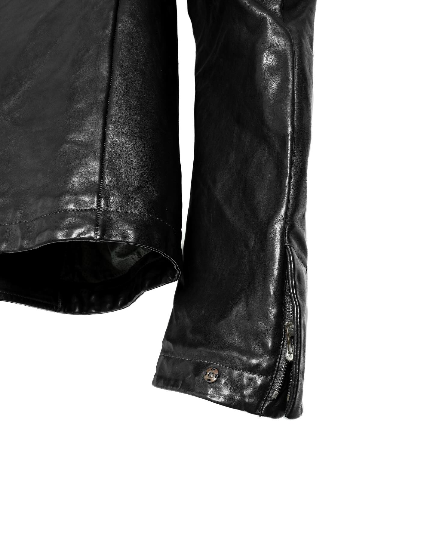 Carol Christian Poell O.D Lined Prosthetic Elbow Highneck Leather Jacket