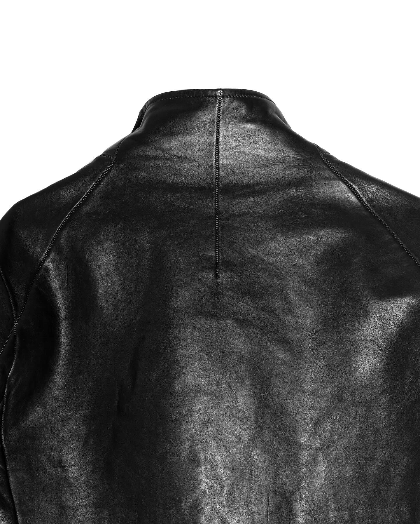 Carol Christian Poell O.D Lined Prosthetic Elbow Highneck Leather Jacket