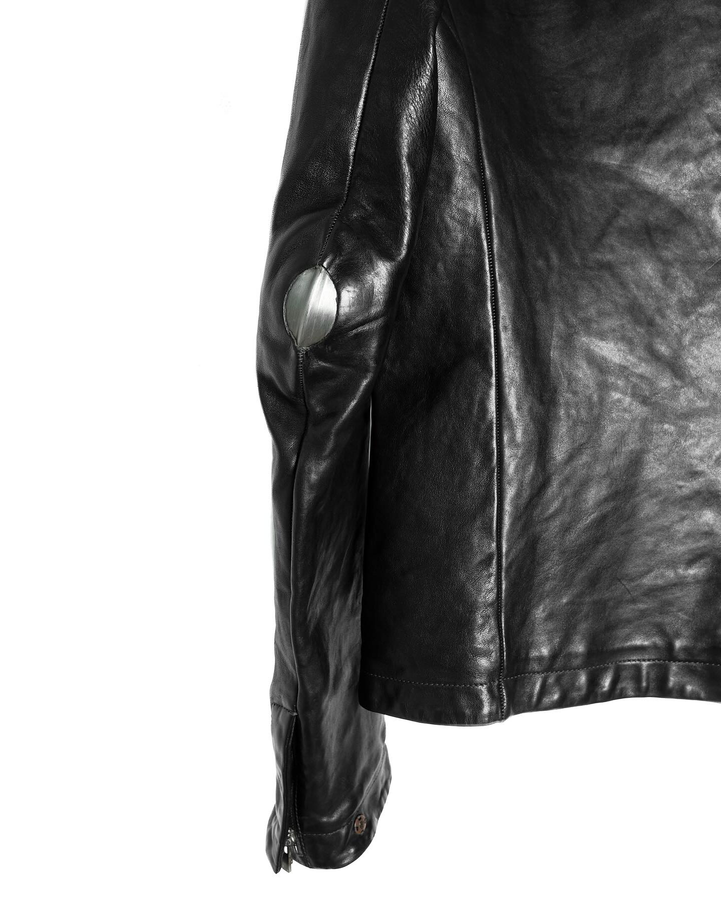 Carol Christian Poell O.D Lined Prosthetic Elbow Highneck Leather Jacket