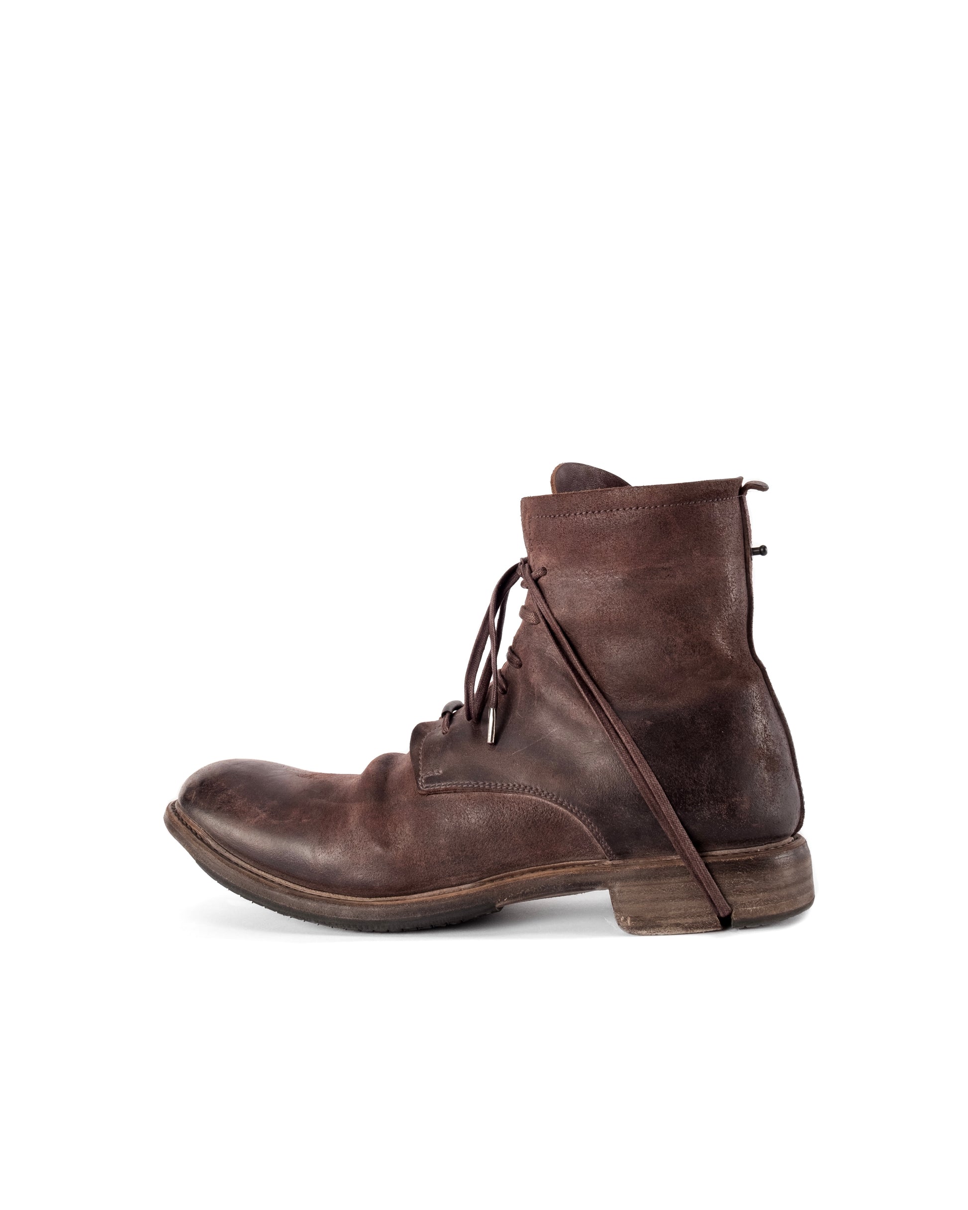 Layer-0 Leather Tall Ankle Boots