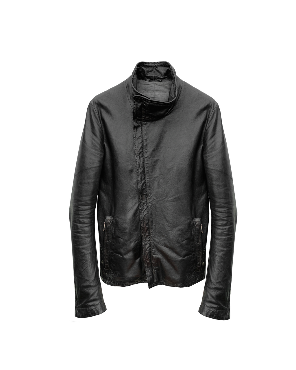 Carol Christian Poell O.D Lined Prosthetic Elbow Highneck Leather Jacket