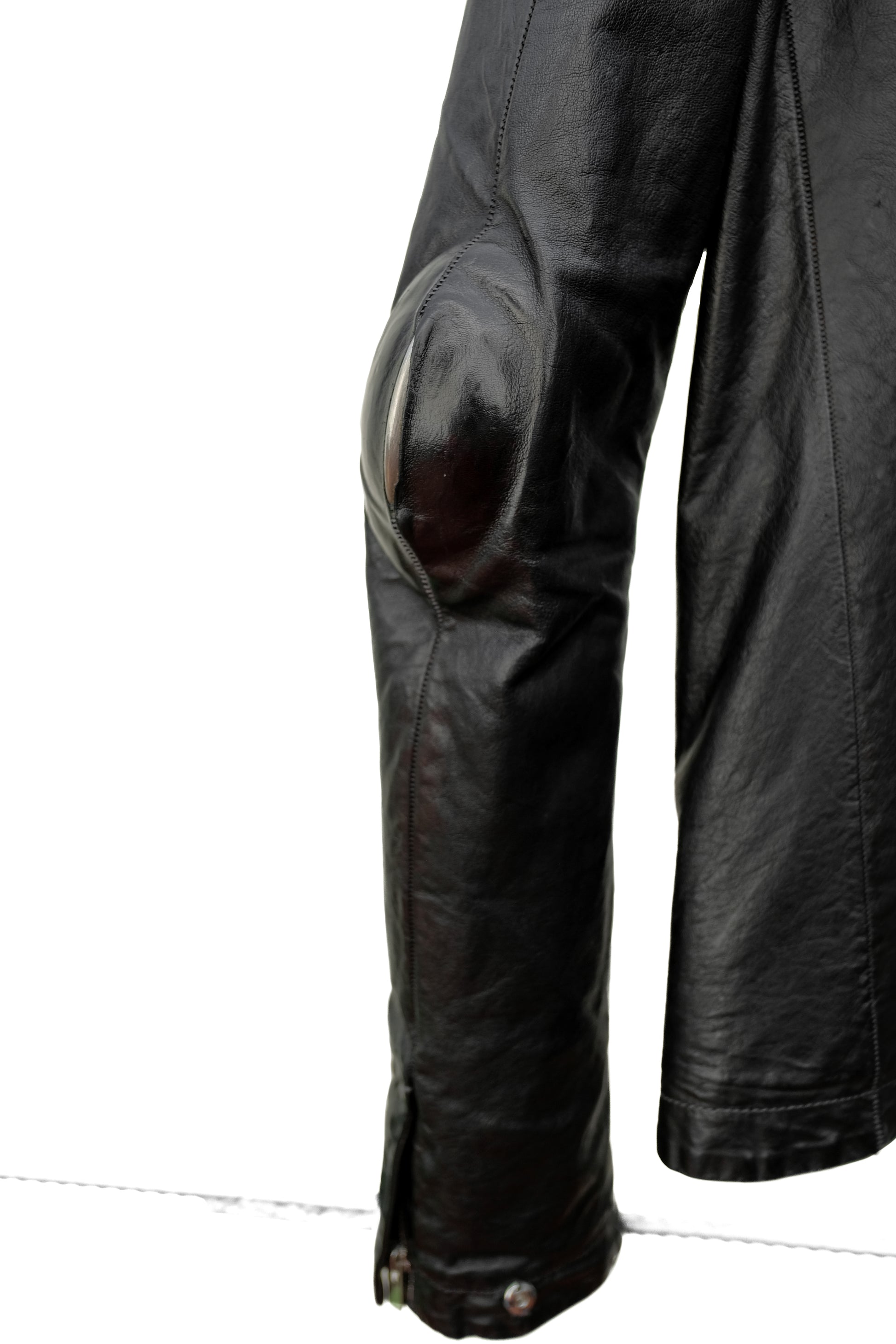 Carol Christian Poell O.D Lined Prosthetic Elbow Highneck Leather Jacket