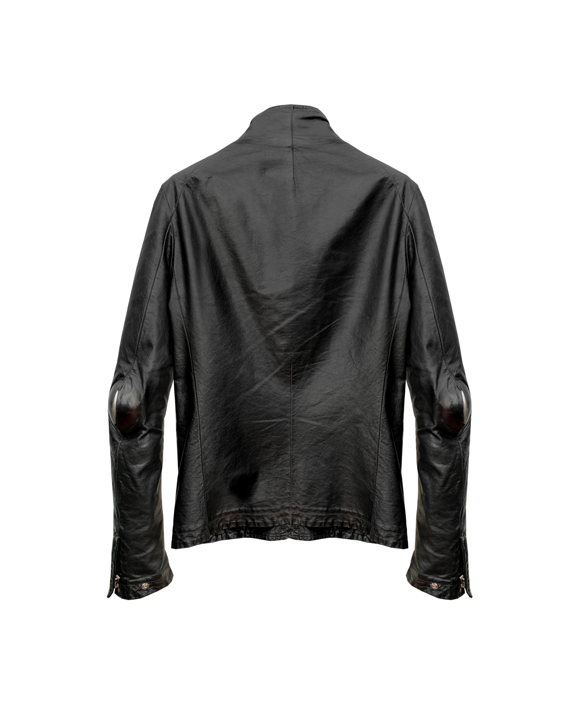 Carol Christian Poell O.D Lined Prosthetic Elbow Highneck Leather Jacket