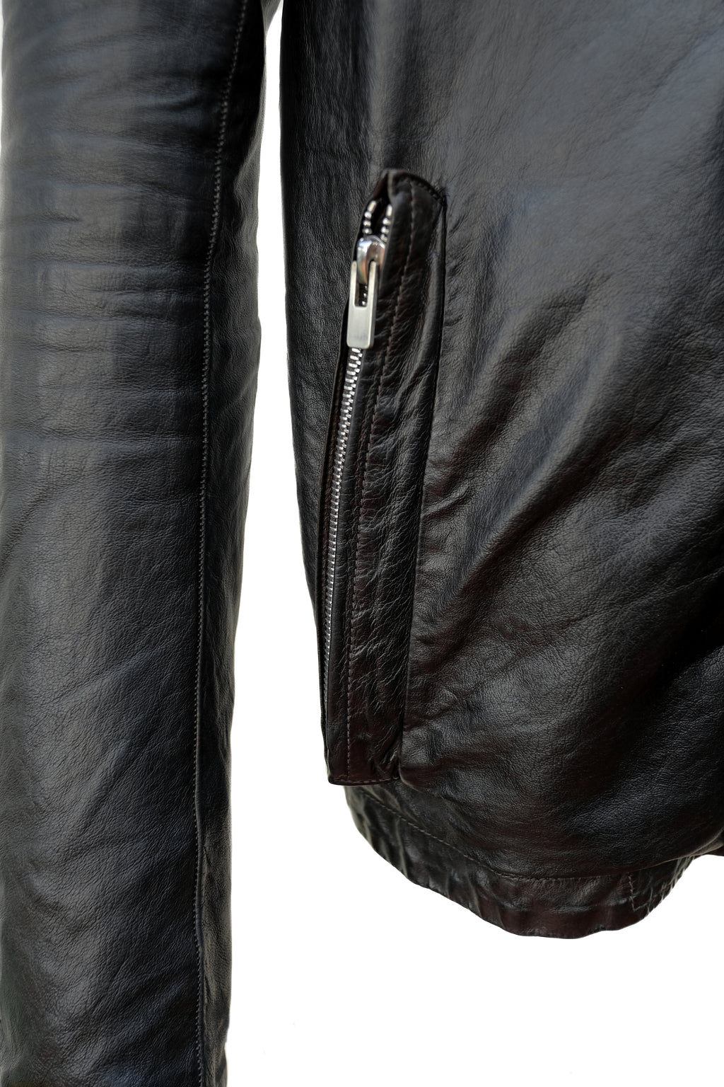 Carol Christian Poell O.D Lined Prosthetic Elbow Highneck Leather Jacket