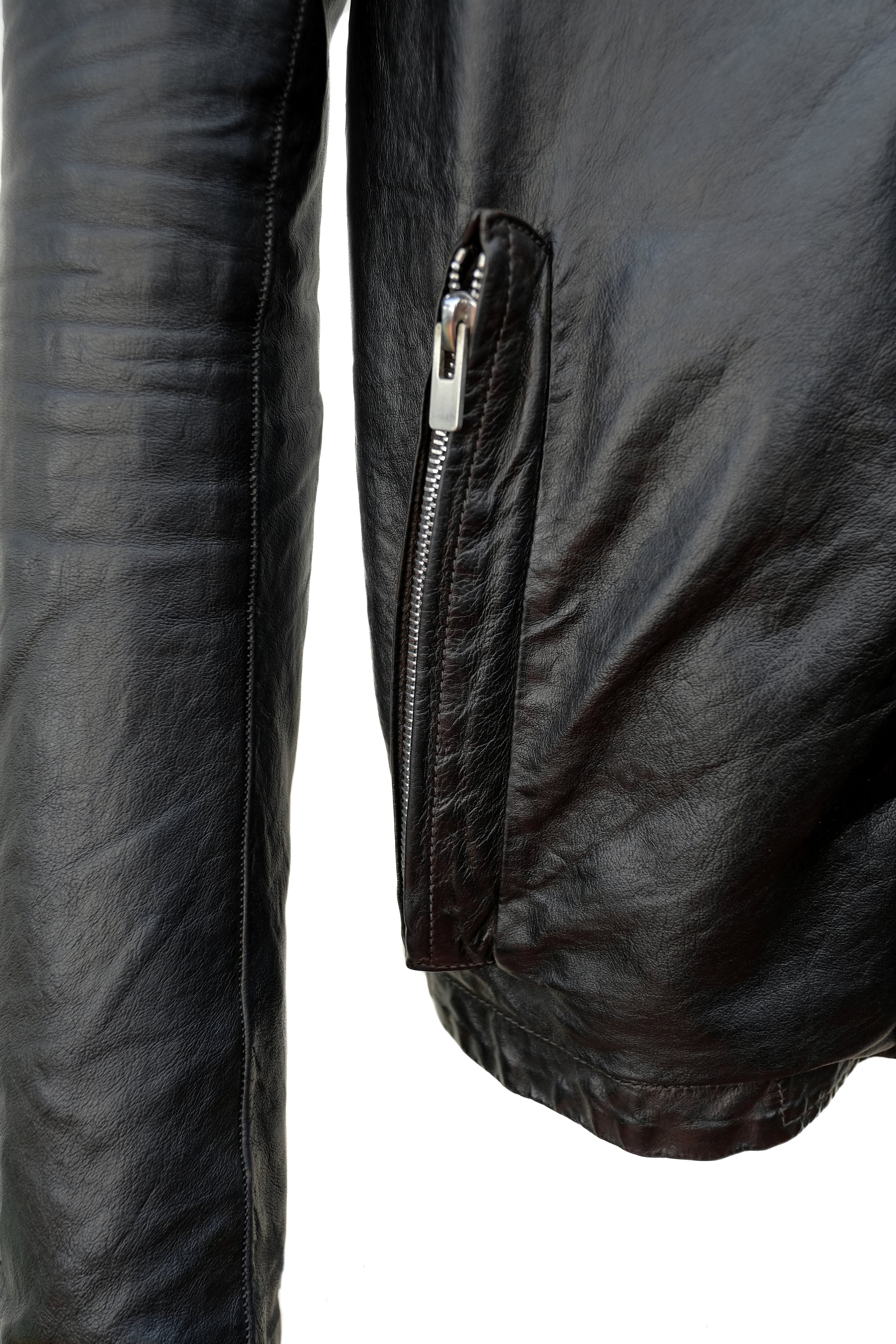 Carol Christian Poell O.D Lined Prosthetic Elbow Highneck Leather Jacket