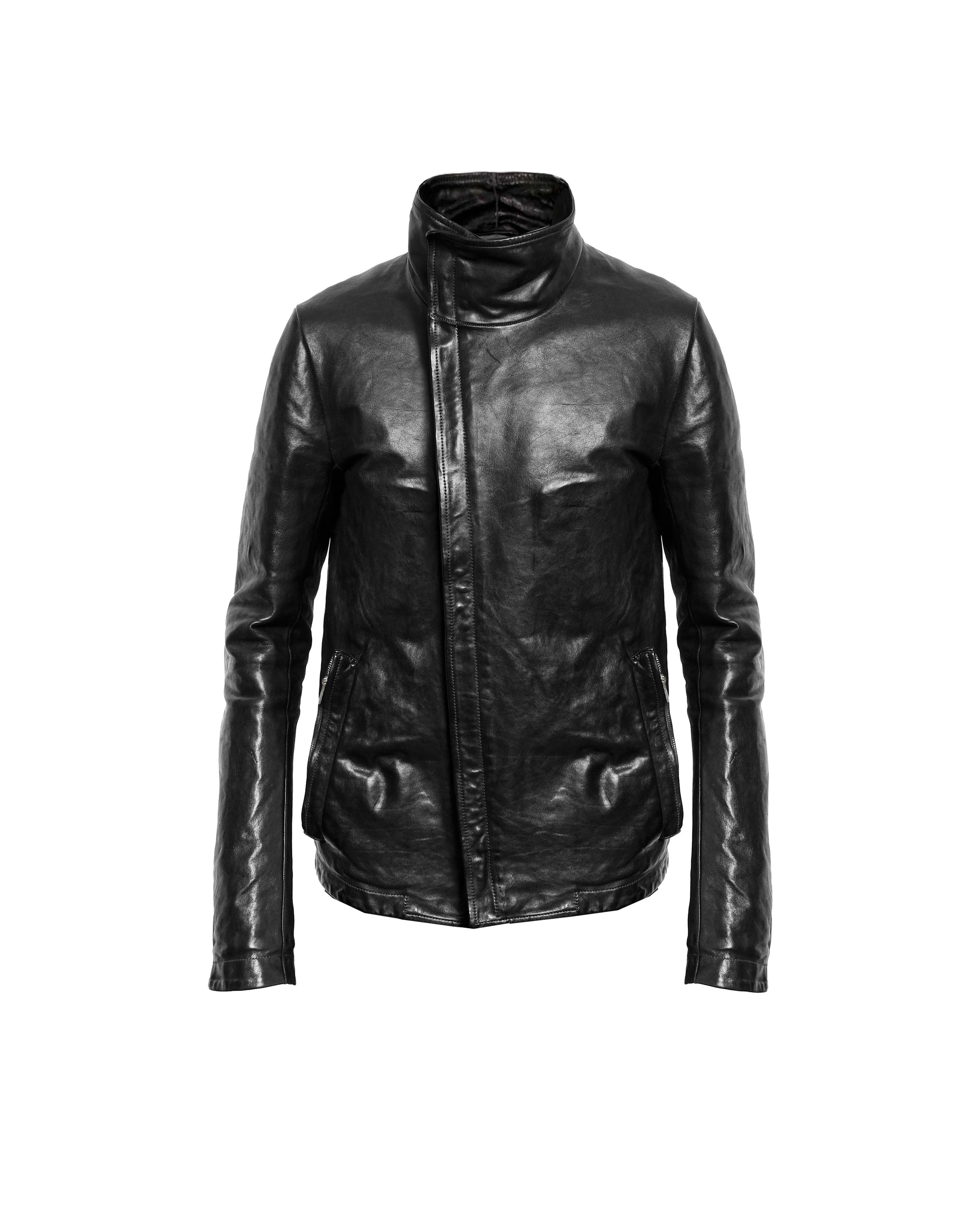 Carol Christian Poell O.D Lined Prosthetic Elbow Highneck Leather Jacket